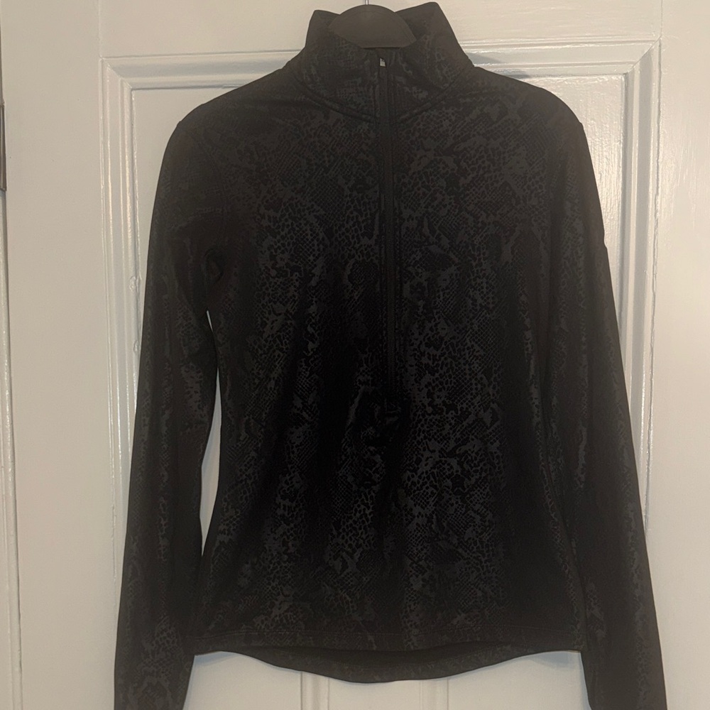 Nike Pro Women’s Black Snake-Print Dri-FIT Quarter Zip Size Medium